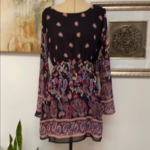 Long sleeve print dress, L, Ardene
